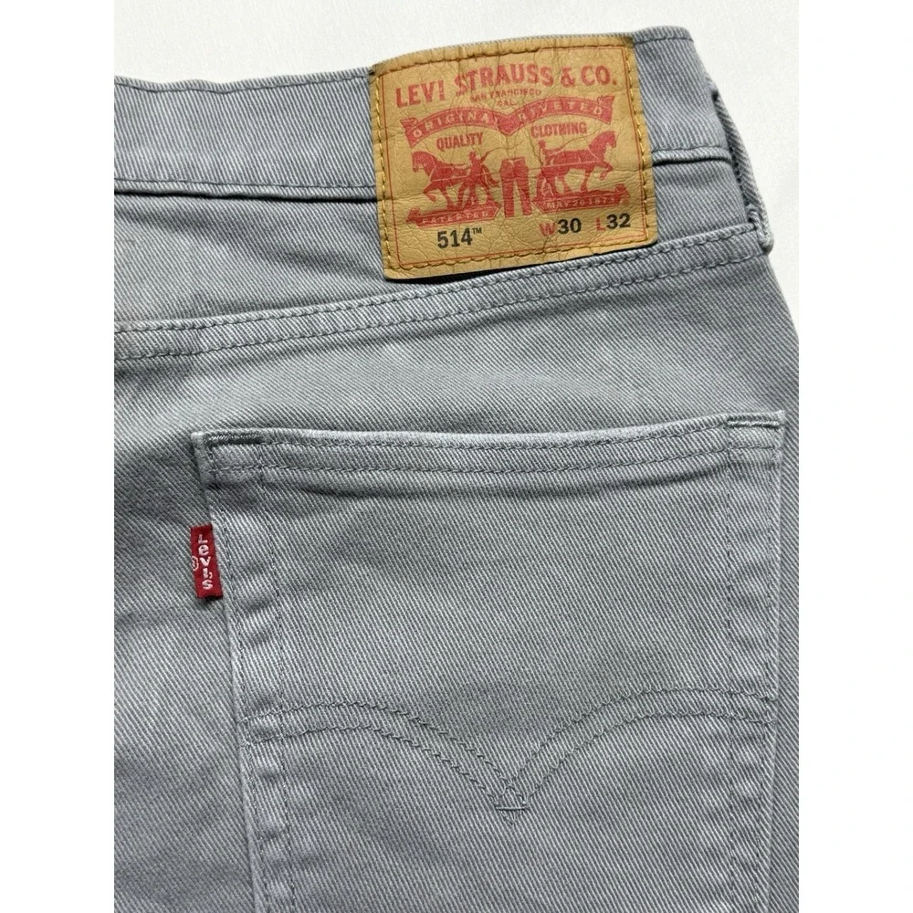 Levis 514‎ jeans Mens 30x32 Grey straight fit pants work casual Denim